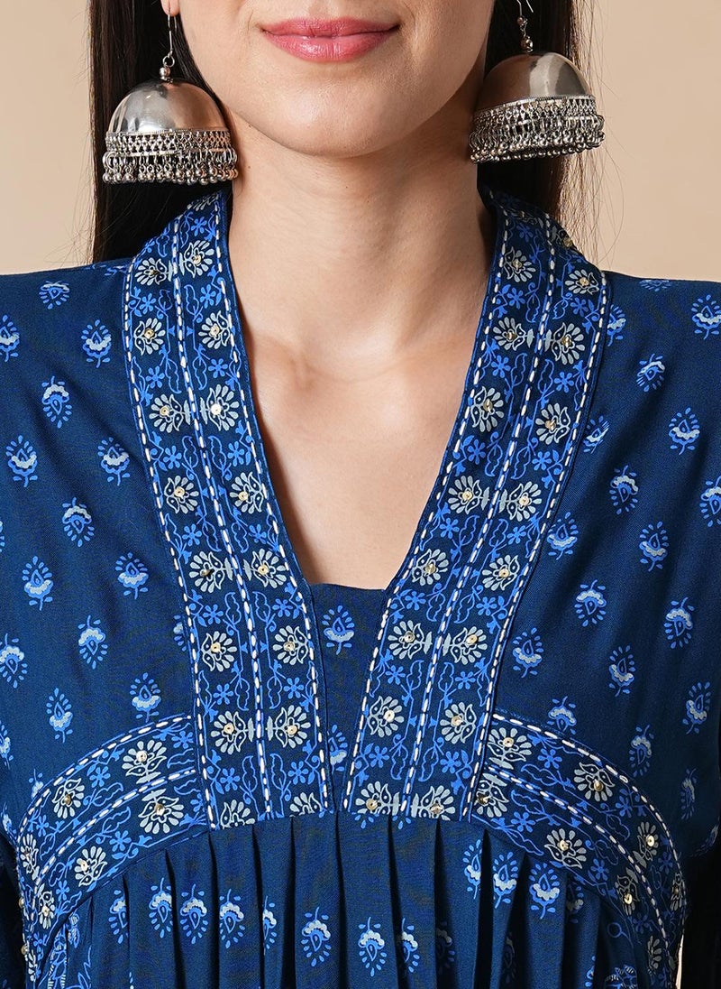 جلو باص طقم جلابيه نسائية مطبوعة بالكامل مع بنطلون ضيق من جلوبس - Image 5